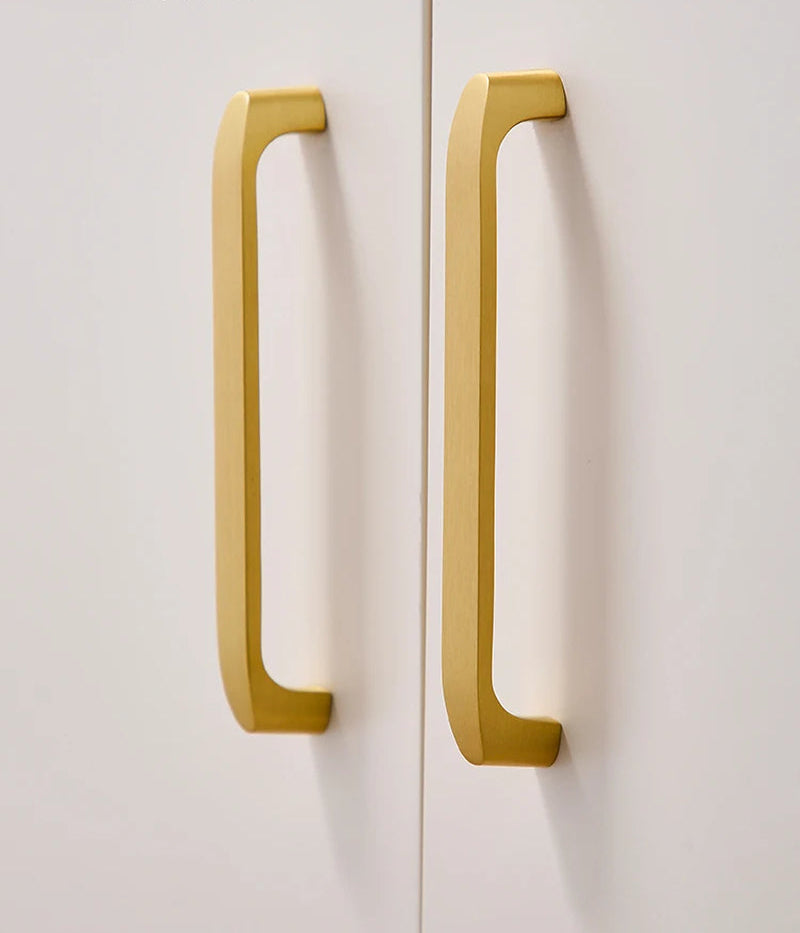 Solid Brass Handles Modern Kitchen Cabinet Knob Cupboard Door Pulls Drawer Knobs Gold Furniture Handle Hardware