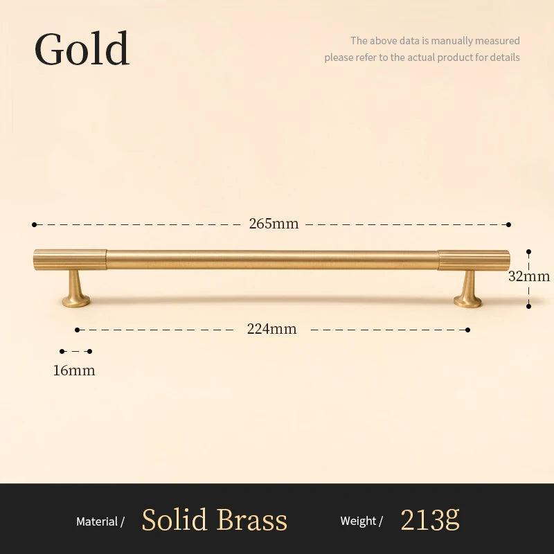 Solid Brass Handle Vertical Lines Linear Kitchen Cabinet Gold Knobs T Bars Bedroom Wardrobes Long Pull Drawer Handle