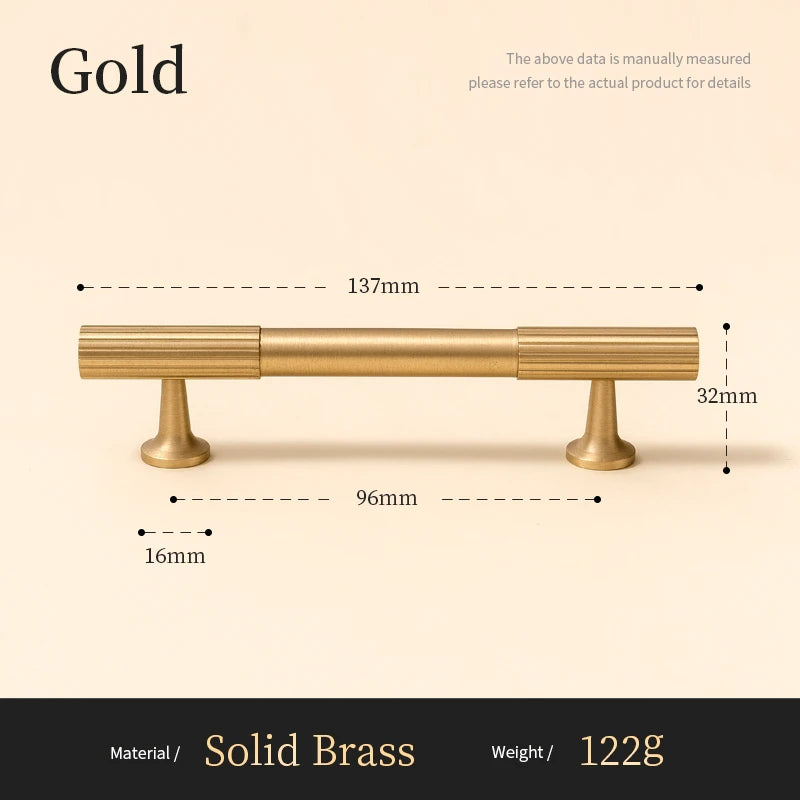 Solid Brass Handle Vertical Lines Linear Kitchen Cabinet Gold Knobs T Bars Bedroom Wardrobes Long Pull Drawer Handle