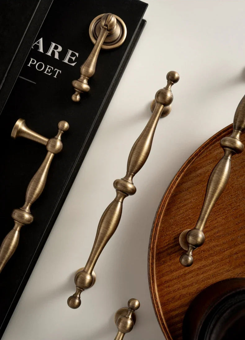 Deurknoppen antiek messing - retro design