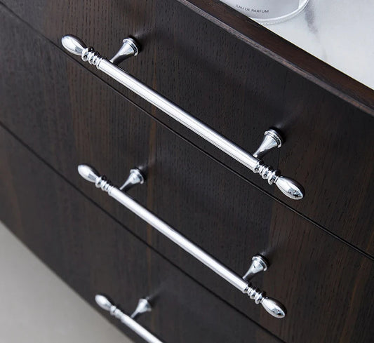 Brass Bright Silver Furniture Handles Nordic Modern Minimalist Chrome Luxury Wardrobe Kitchen Cabinet Closet Drawer Dresser Knob