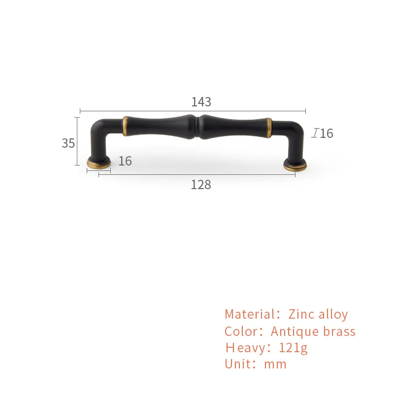 Modern Minimalist Handle Drawer Wardrobe Cabinet Solid Wine Cabinet European Hardware Antique Light Luxury Cabinet Door Handle