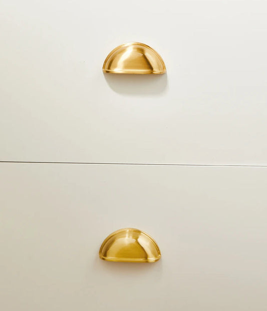 Brass Kitchen Furniture Handles Cupboard Cabinet Door Handle Wardrobe Shoe Cabinet Pulls Shell Golden Drawer Knob Nordic
