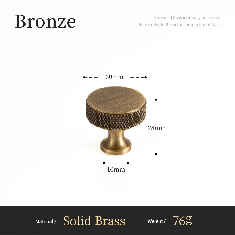 Solid Brass Furniture Handles Cross Knurled Single Hole Drawer Knobs T Bar Bronze Wardrobe Kitchen Cabinet Long Pulls