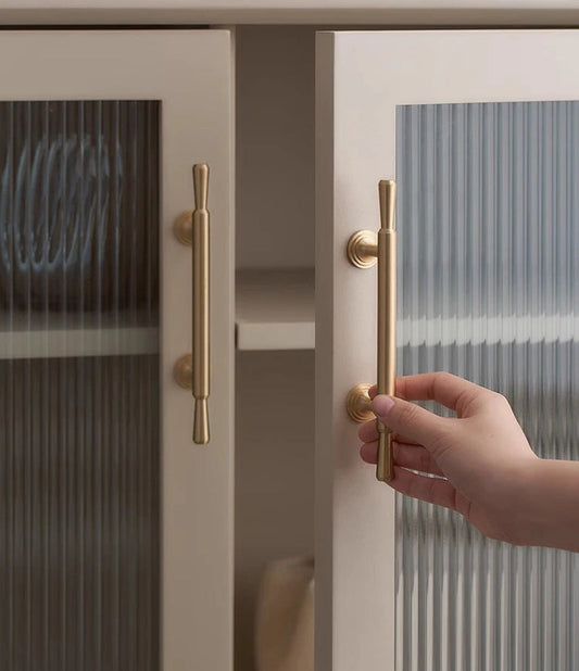 Brass Furniture Handles Modern Simple Matt Brass Cupboard Wardrobe Door Shoe Box Drawer Cabinet Knobs Pulls