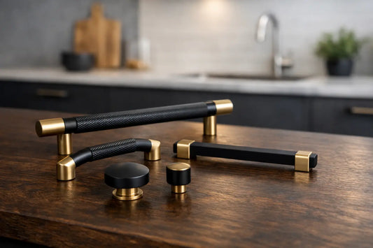 Industriële meubelgrepen zwart messing kiezen