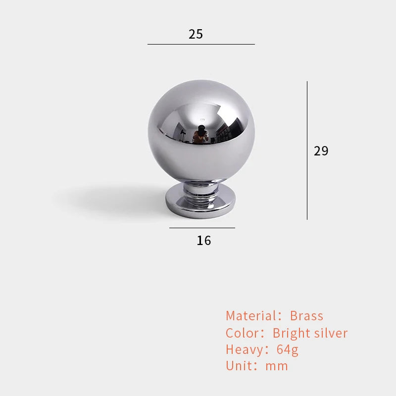 Brass Bright Silver Furniture Handles Nordic Modern Minimalist Chrome Luxury Wardrobe Kitchen Cabinet Closet Drawer Dresser Knob