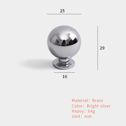Brass Bright Silver Furniture Handles Nordic Modern Minimalist Chrome Luxury Wardrobe Kitchen Cabinet Closet Drawer Dresser Knob