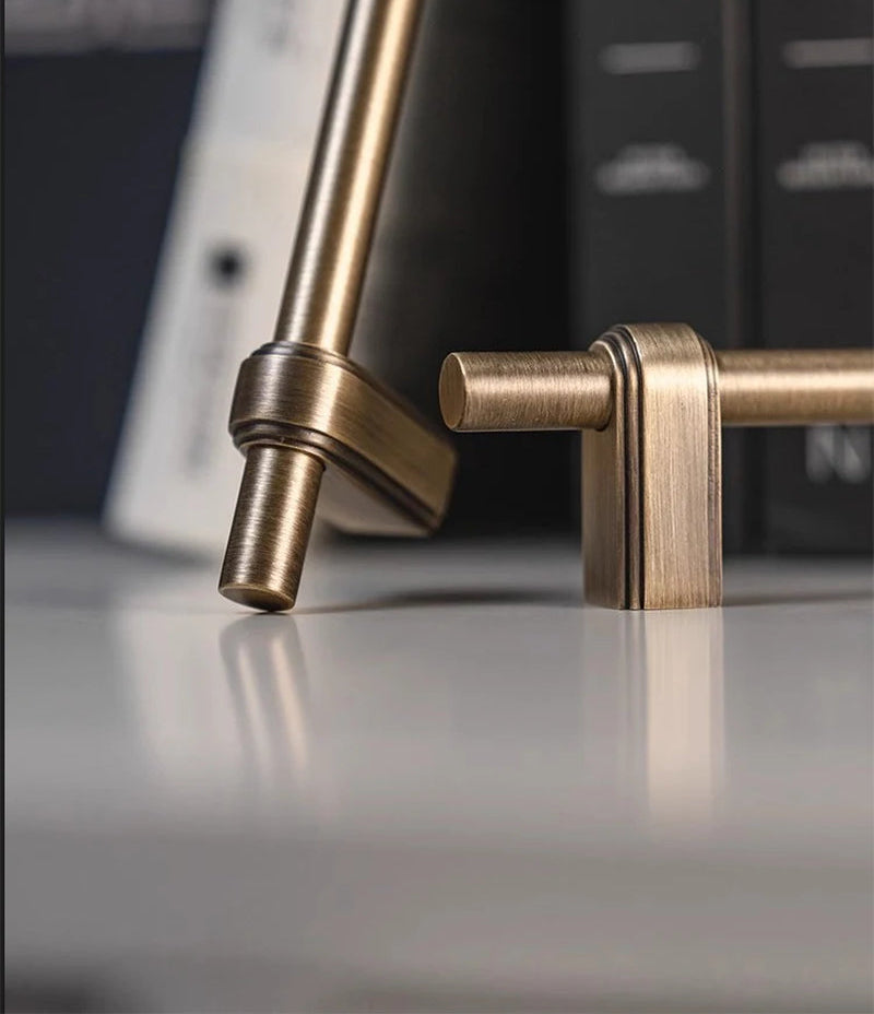 Solid Brass Cabinet Handle and Knob Drawer Knobs T Bar Bedroom Kitchen Handle Hardware / Drawer Pulls Antique Bronze
