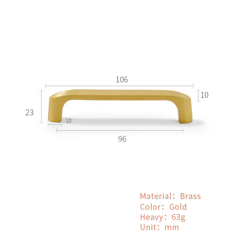 Solid Brass Handles Modern Kitchen Cabinet Knob Cupboard Door Pulls Drawer Knobs Gold Furniture Handle Hardware