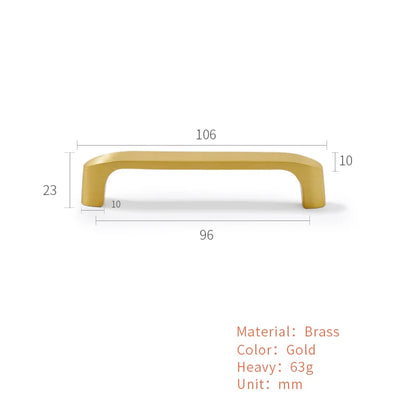 Solid Brass Handles Modern Kitchen Cabinet Knob Cupboard Door Pulls Drawer Knobs Gold Furniture Handle Hardware