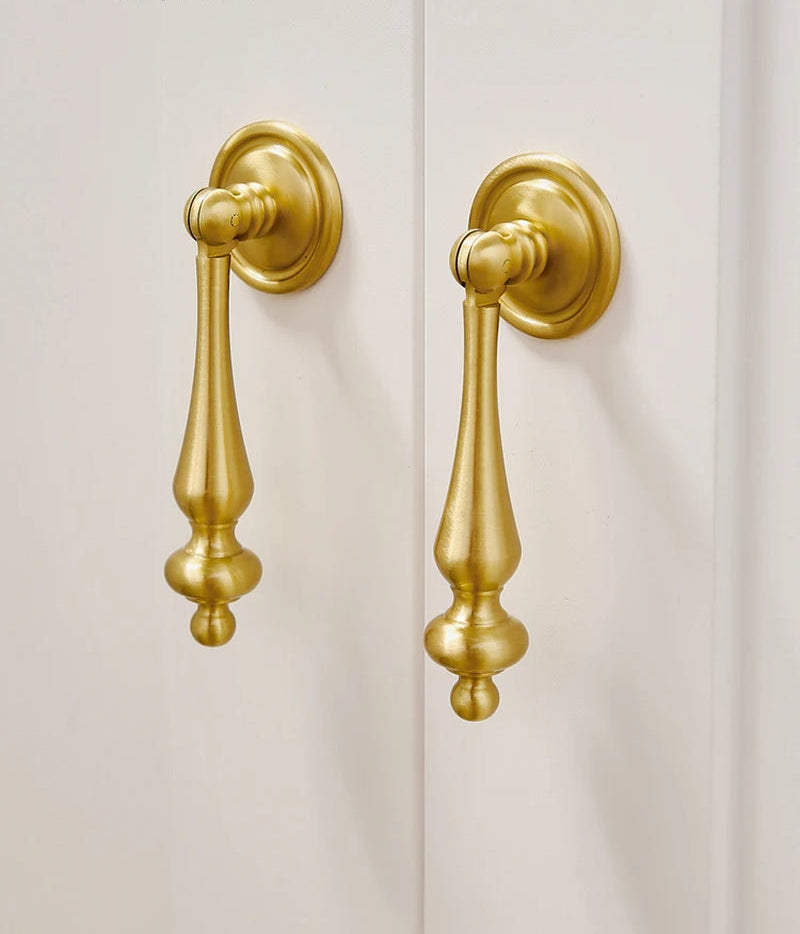 Brass Kitchen Furniture Handles Cupboard Cabinet Door Handle Wardrobe Shoe Cabinet Pulls Shell Golden Drawer Knob Nordic