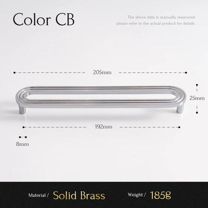 Solid Brass Handle Chrome Silver Kitchen Cabinet Pulls Bedroom Wardrobe Handles Luxury Furniture Drawer Knob