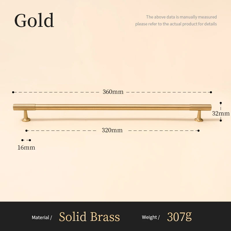 Solid Brass Handle Vertical Lines Linear Kitchen Cabinet Gold Knobs T Bars Bedroom Wardrobes Long Pull Drawer Handle