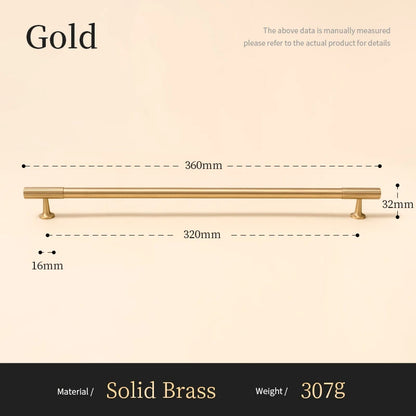 Solid Brass Handle Vertical Lines Linear Kitchen Cabinet Gold Knobs T Bars Bedroom Wardrobes Long Pull Drawer Handle