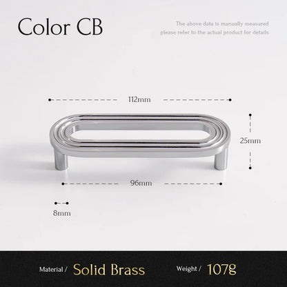 Solid Brass Handle Chrome Silver Kitchen Cabinet Pulls Bedroom Wardrobe Handles Luxury Furniture Drawer Knob