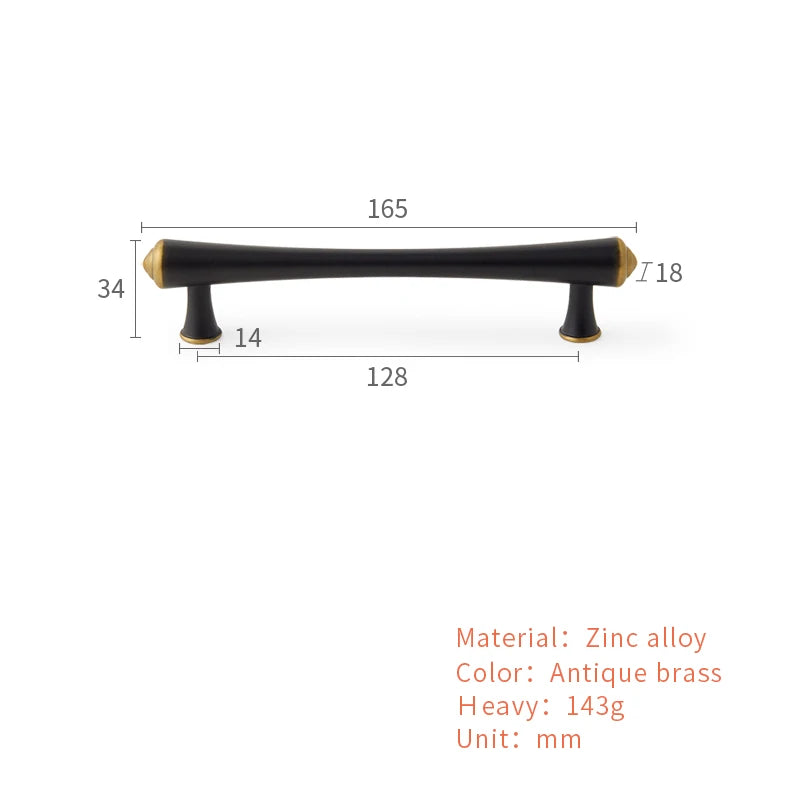 Modern Minimalist Handle Drawer Wardrobe Cabinet Solid Wine Cabinet European Hardware Antique Light Luxury Cabinet Door Handle