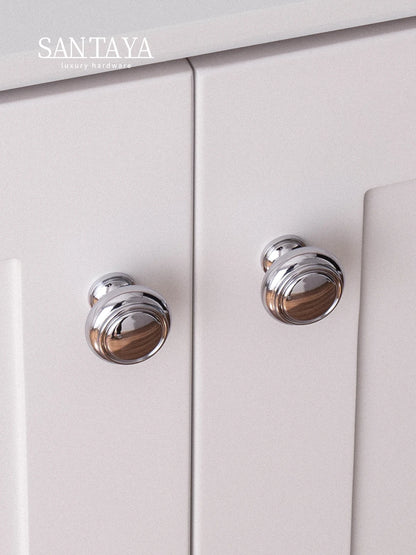 Chrome Brass Kitchen Cabinet Handles Solid Silver Copper Wardrobe Pulls Furniture Handle Dresser Drawer Knobs