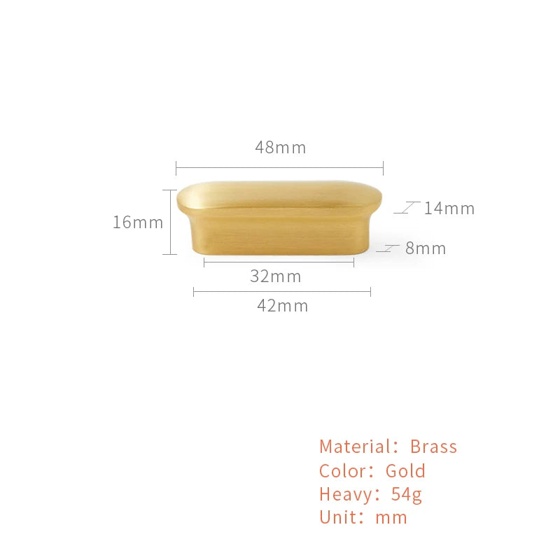 Gold Solid Brass Knobs Cupboard Pulls Drawer Knobs Kitchen Cabinet Handles Simple Furniture Handle Hardware