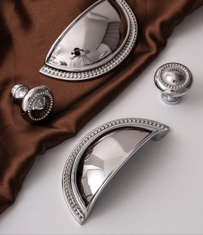 Solid Brass Cabinet Handle Chrome Silver Kitchen Cabinet Pull Wardrobe Dresser Drawer Knob Furniture Hardware Accessories