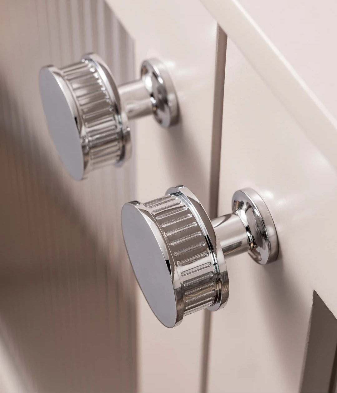 Solid Brass Luxury Furniture Handle Ribbed Romance Style Chrome Silver T-Bar Kitchen Cabinet Pull Wardrobe Door Copper Knob