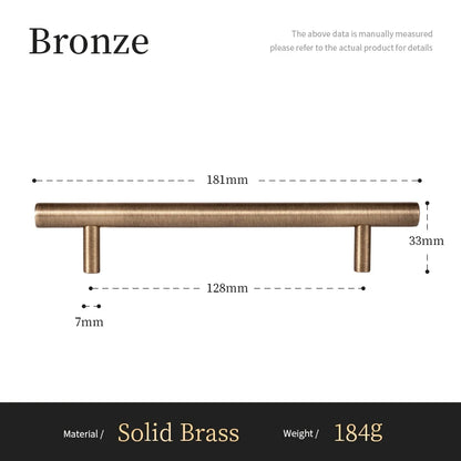 Antique Brass Solid T Bar Cabinet Minimalist Long Handles Bronze Kitchen Cabinet Pulls Dresser Drawer Knobs
