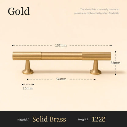 Solid Brass Handle Vertical Lines Linear Kitchen Cabinet Gold Knobs T Bars Bedroom Wardrobes Long Pull Drawer Handle