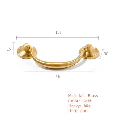 Brass Kitchen Furniture Handles Cupboard Cabinet Door Handle Wardrobe Shoe Cabinet Pulls Shell Golden Drawer Knob Nordic