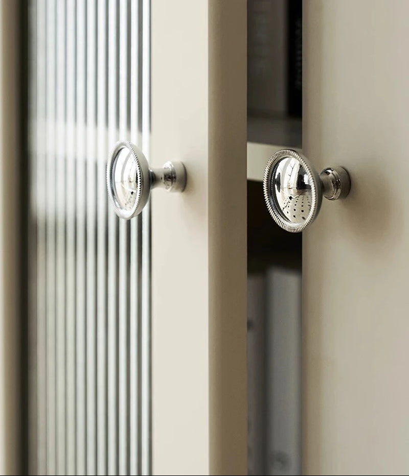 Solid Brass Furniture Handles Luxury Wardrobe Door Cabinet Handle Drawer Knob Chrome Bright Silver Cabinet Pull