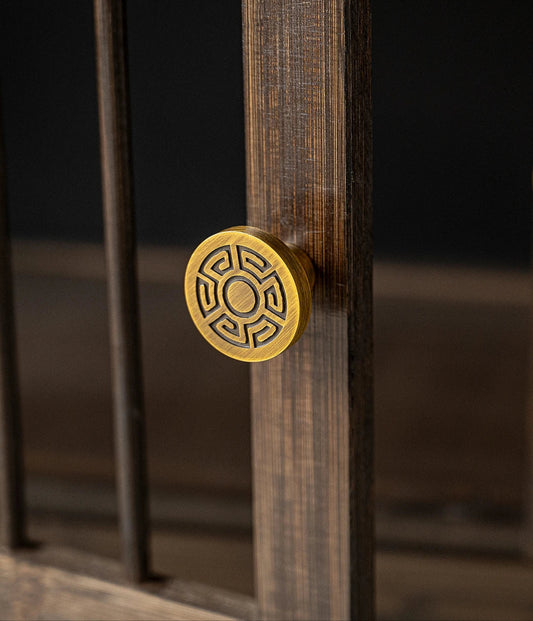 Solid Brushed Antique Brass Handles Chinese Style Kitchen Cabinet Pull Wardrobe Drawer Knob Furniture Handle