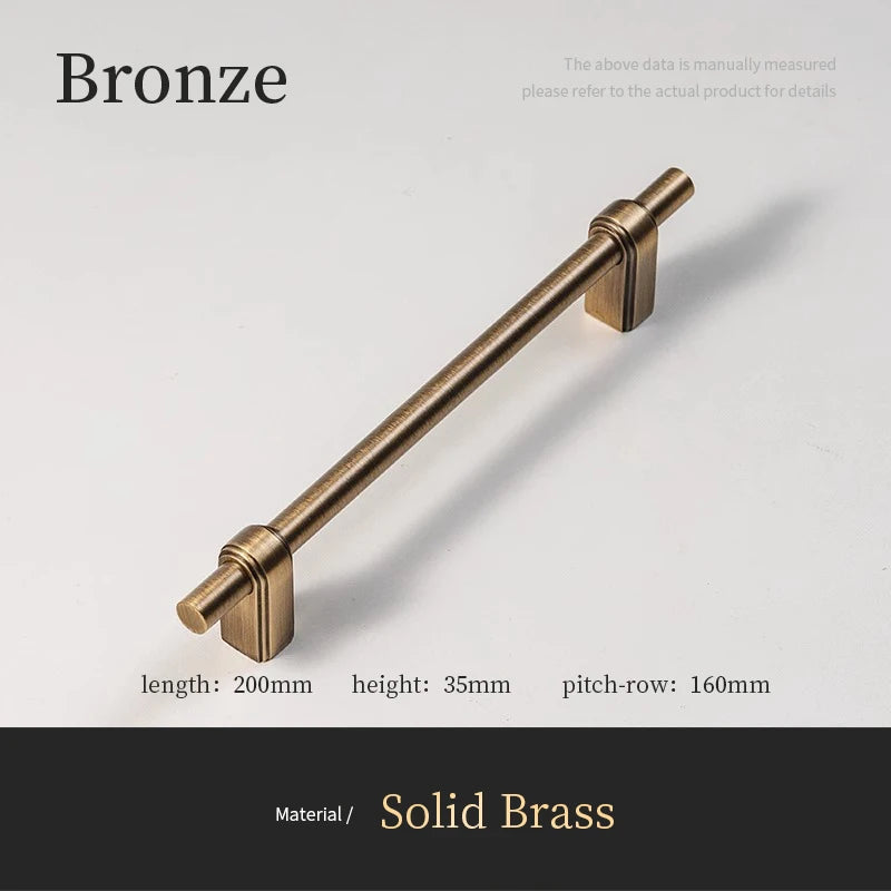 Solid Brass Cabinet Handle and Knob Drawer Knobs T Bar Bedroom Kitchen Handle Hardware / Drawer Pulls Antique Bronze