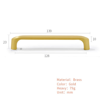 Solid Brass Handles Modern Kitchen Cabinet Knob Cupboard Door Pulls Drawer Knobs Gold Furniture Handle Hardware