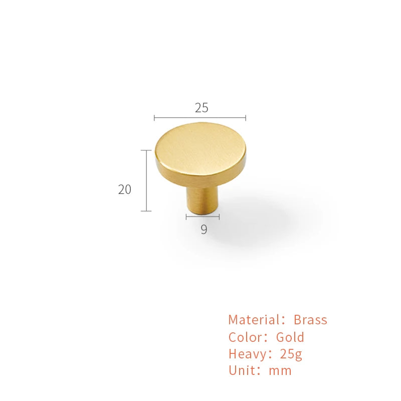 Solid Brass Handles Modern Kitchen Cabinet Knob Cupboard Door Pulls Drawer Knobs Gold Furniture Handle Hardware