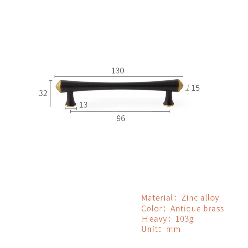 Modern Minimalist Handle Drawer Wardrobe Cabinet Solid Wine Cabinet European Hardware Antique Light Luxury Cabinet Door Handle