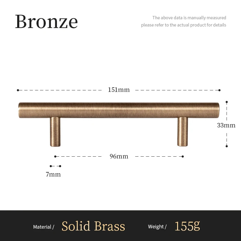 Antique Brass Solid T Bar Cabinet Minimalist Long Handles Bronze Kitchen Cabinet Pulls Dresser Drawer Knobs