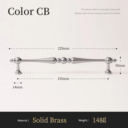 Chrome Brass Kitchen Cabinet Handles Solid Silver Copper Wardrobe Pulls Furniture Handle Dresser Drawer Knobs