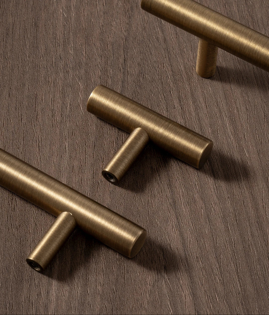 Antique Brass Solid T Bar Cabinet Minimalist Long Handles Bronze Kitchen Cabinet Pulls Dresser Drawer Knobs