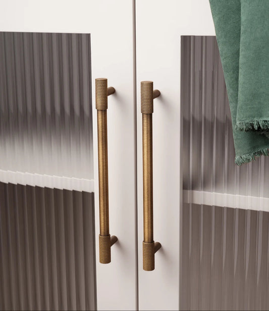 Solid Brass Furniture Handles Cross Knurled Single Hole Drawer Knobs T Bar Bronze Wardrobe Kitchen Cabinet Long Pulls