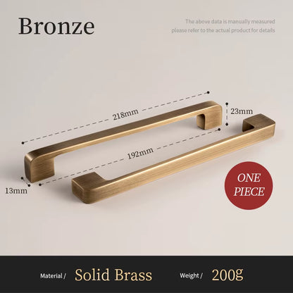 Bronze Brass Handle for Furniture Wardrobe Door Drawer Knob Kitchen Cabinet Pull Modern Minimalist Antique Cabinet Long Handle