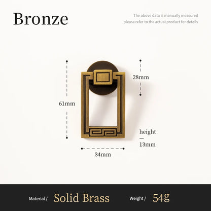 Solid Brushed Antique Brass Handles Chinese Style Kitchen Cabinet Pull Wardrobe Drawer Knob Furniture Handle