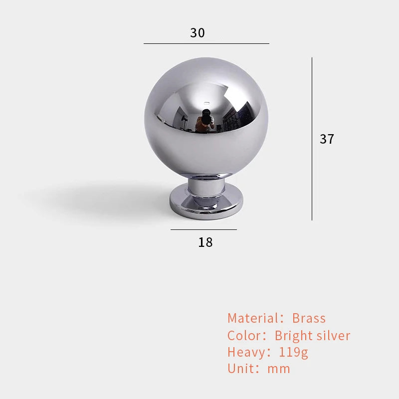 Brass Bright Silver Furniture Handles Nordic Modern Minimalist Chrome Luxury Wardrobe Kitchen Cabinet Closet Drawer Dresser Knob
