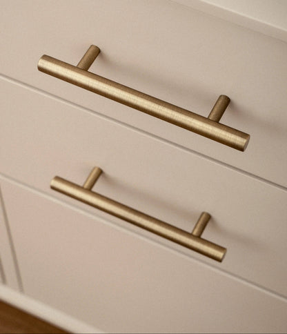 Antique Brass Solid T Bar Cabinet Minimalist Long Handles Bronze Kitchen Cabinet Pulls Dresser Drawer Knobs