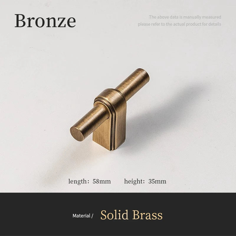 Solid Brass Cabinet Handle and Knob Drawer Knobs T Bar Bedroom Kitchen Handle Hardware / Drawer Pulls Antique Bronze