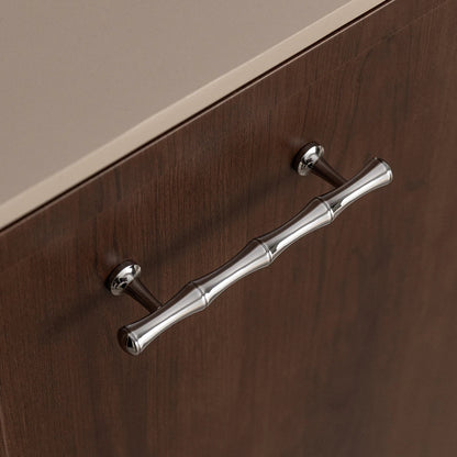Solid Brass Handle Chrome Silver Bamboo Kitchen Cabinet Pull Wardrobe Drawer Knob