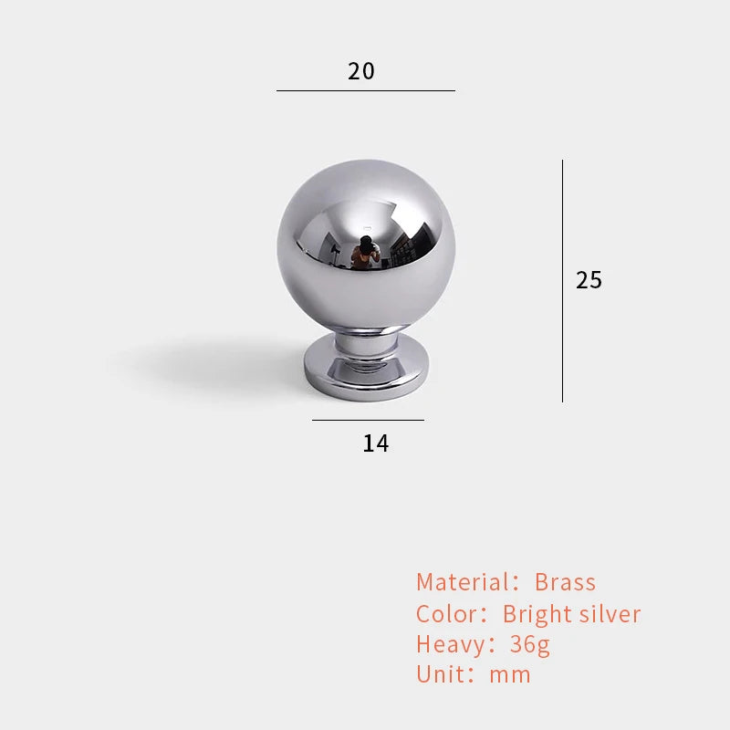 Brass Bright Silver Furniture Handles Nordic Modern Minimalist Chrome Luxury Wardrobe Kitchen Cabinet Closet Drawer Dresser Knob