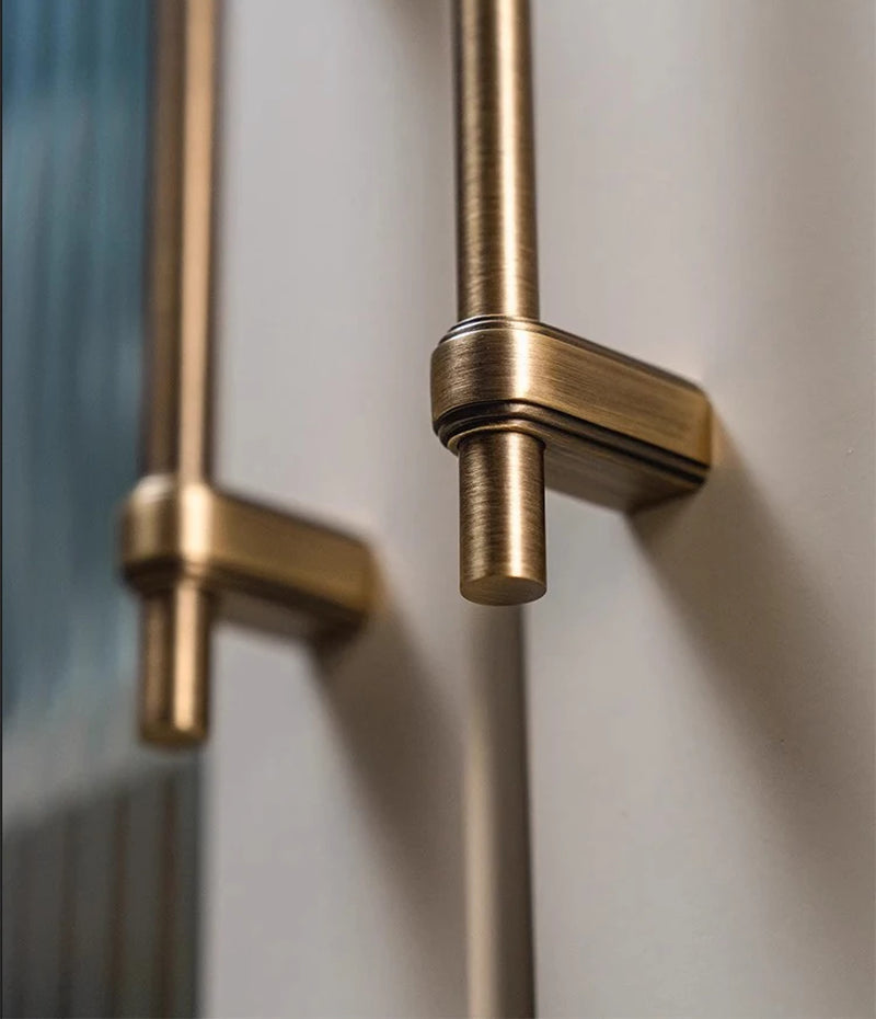 Solid Brass Cabinet Handle and Knob Drawer Knobs T Bar Bedroom Kitchen Handle Hardware / Drawer Pulls Antique Bronze