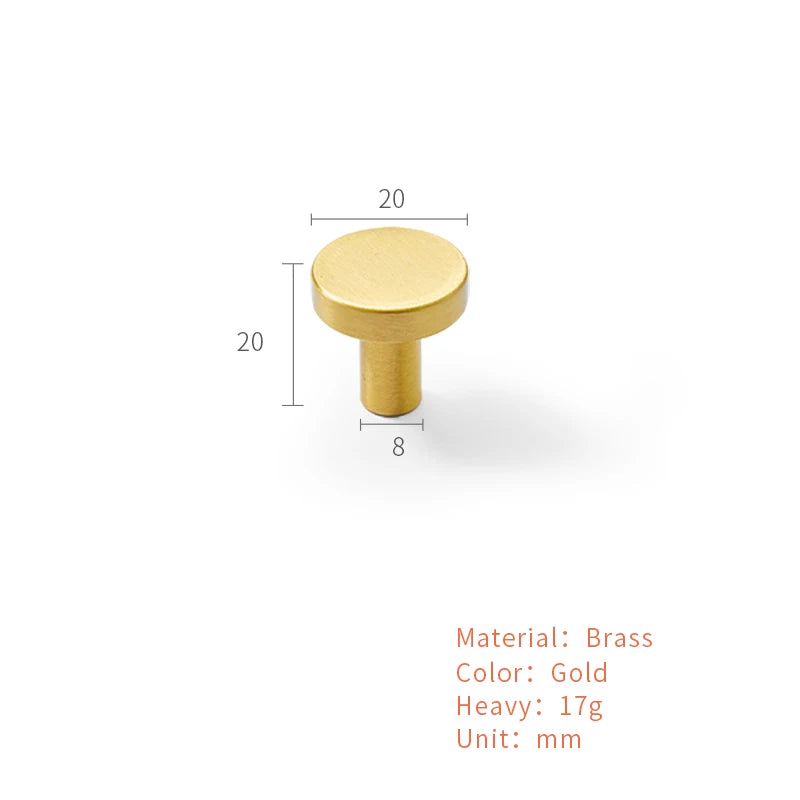Solid Brass Handles Modern Kitchen Cabinet Knob Cupboard Door Pulls Drawer Knobs Gold Furniture Handle Hardware