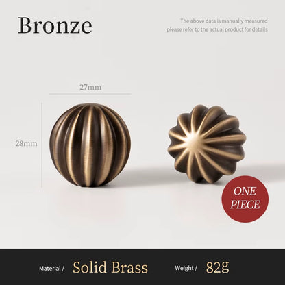 Solid Antique Brass Handles Spiral Ribbed Drawers Bedroom Wardrobes Kitchen Cabinet Doors Antique Single Hole Knobs