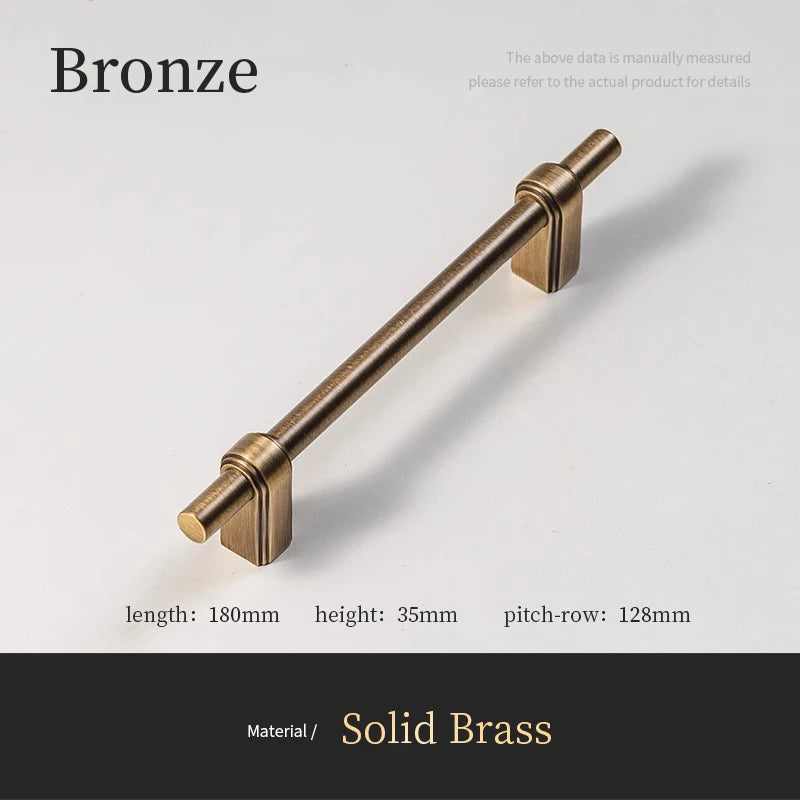 Solid Brass Cabinet Handle and Knob Drawer Knobs T Bar Bedroom Kitchen Handle Hardware / Drawer Pulls Antique Bronze