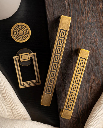 Massief Geborsteld Messing Handgreep – Chinese Stijl